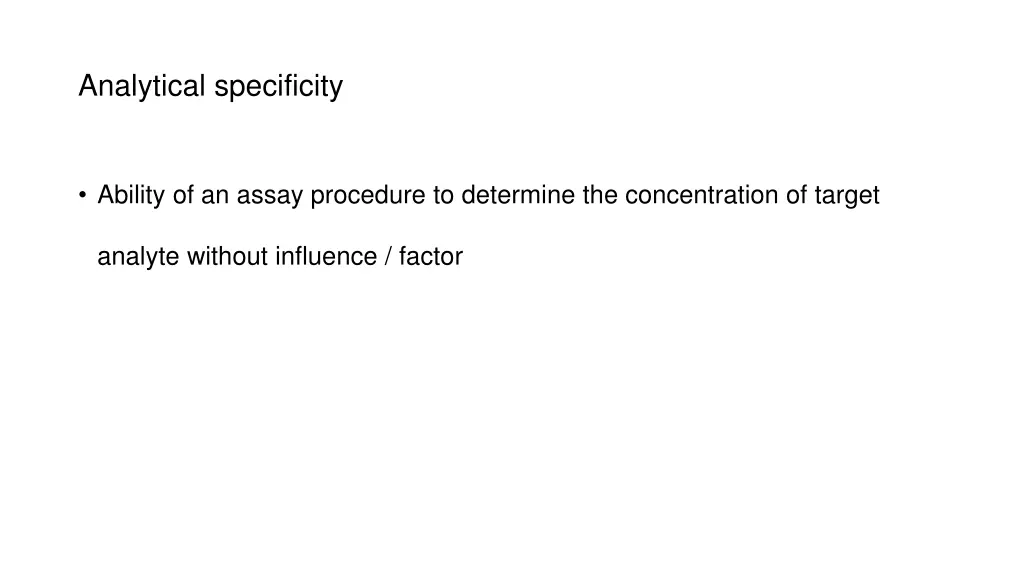 analytical specificity