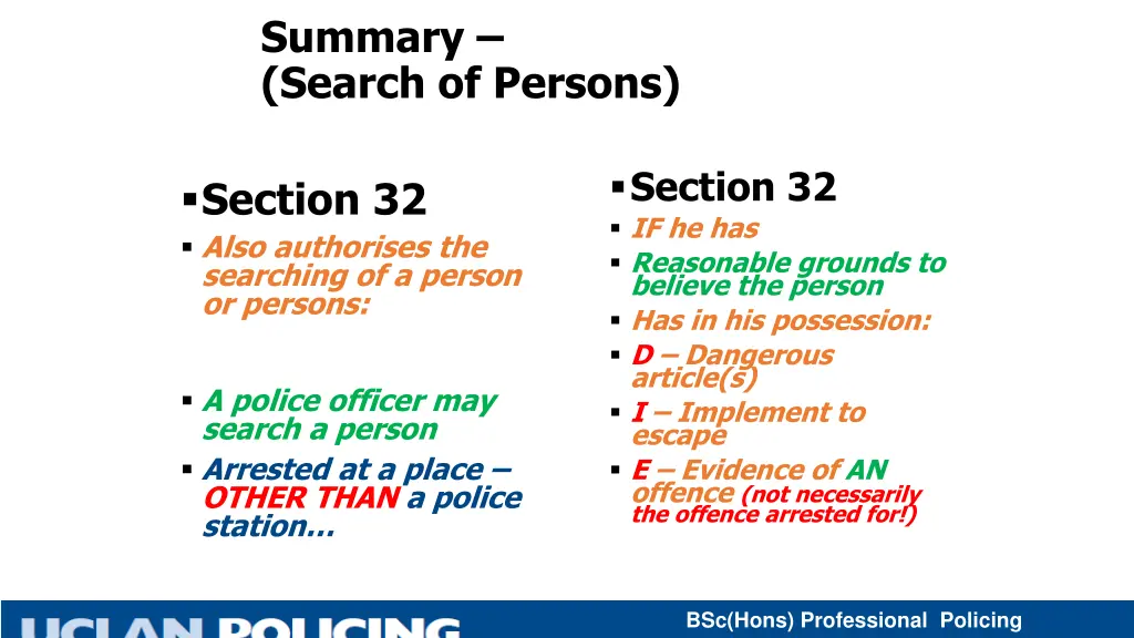 summary search of persons