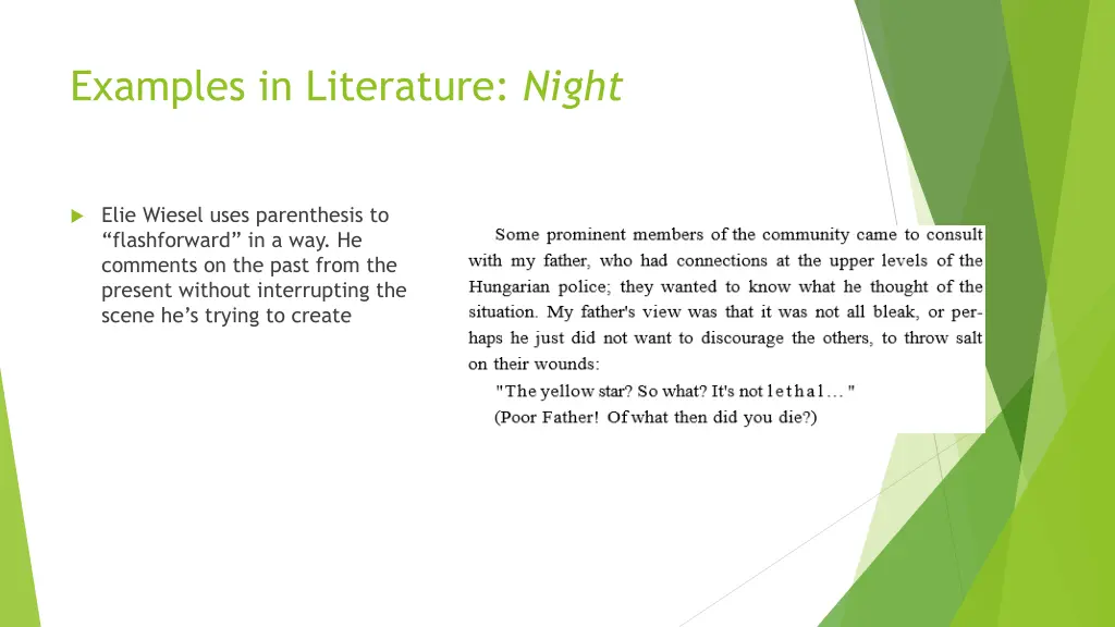 examples in literature night