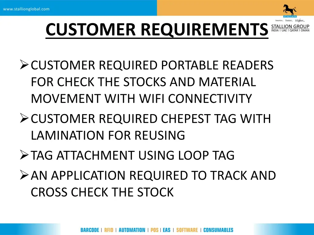 customer requirements