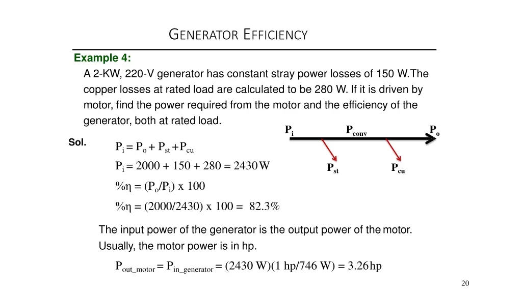 g enerator e fficiency 8