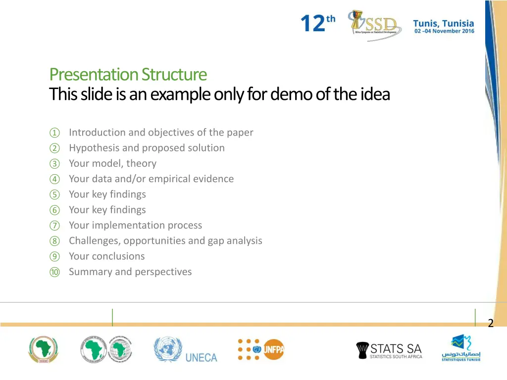 presentation structure this slide is an example