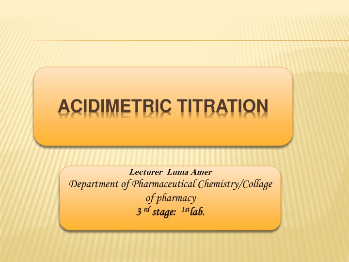 acidimetric titration