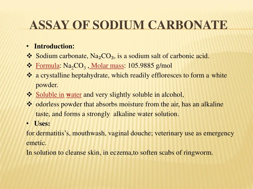assay of sodium carbonate