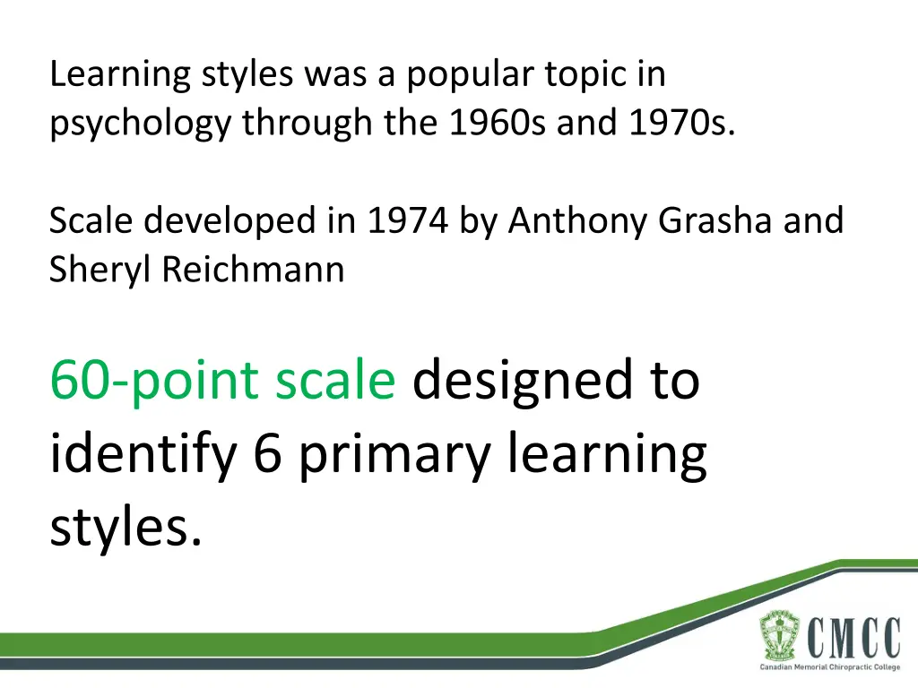 learning styles was a popular topic in psychology