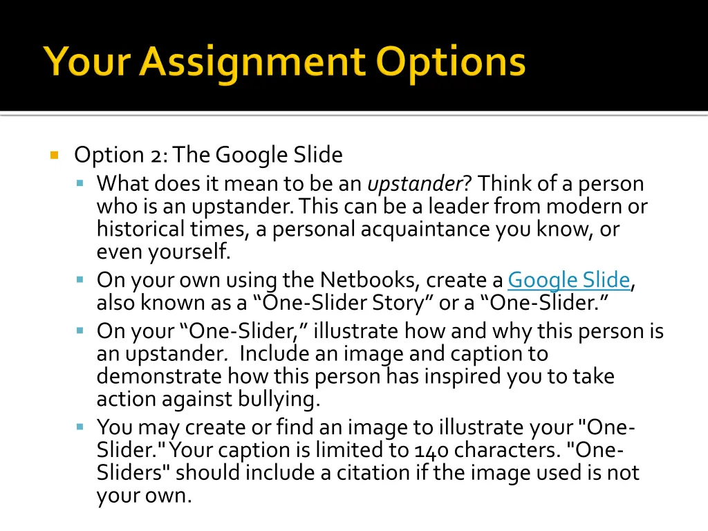 option 2 the google slide what does it mean