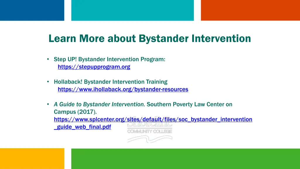 learn more about bystander intervention