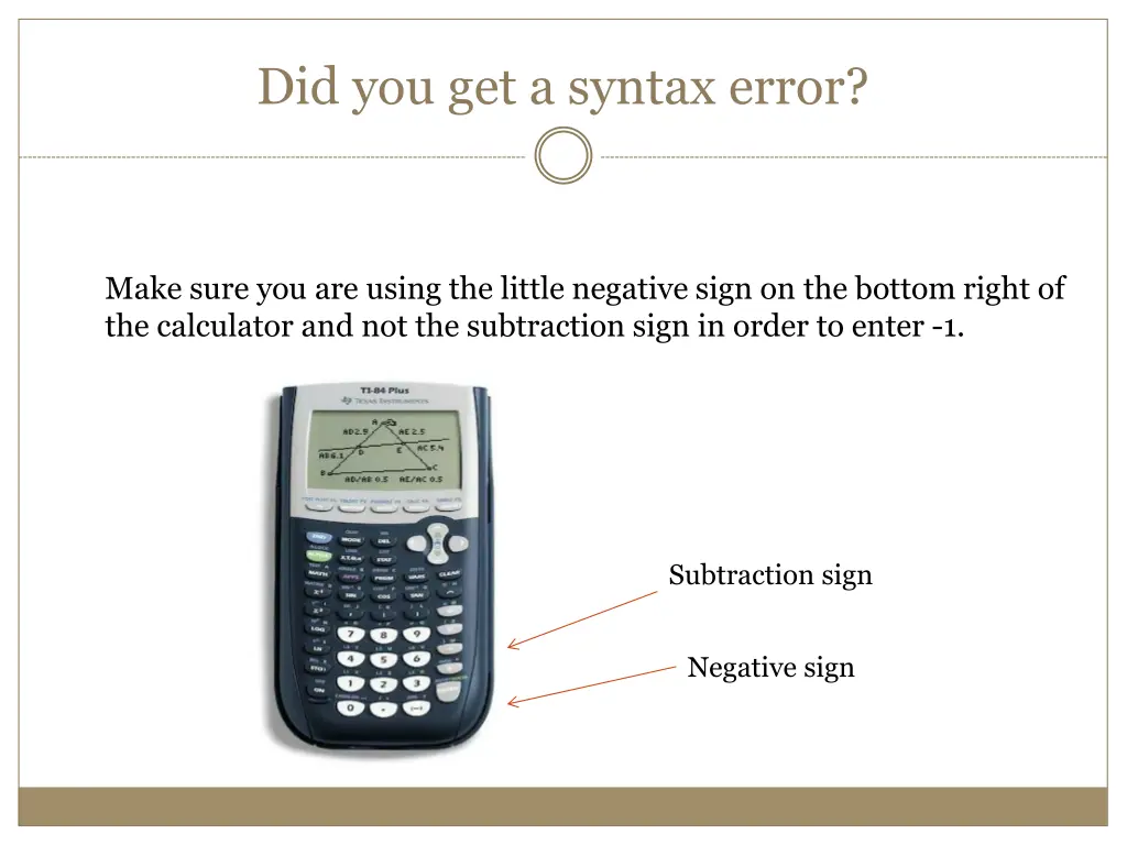 did you get a syntax error
