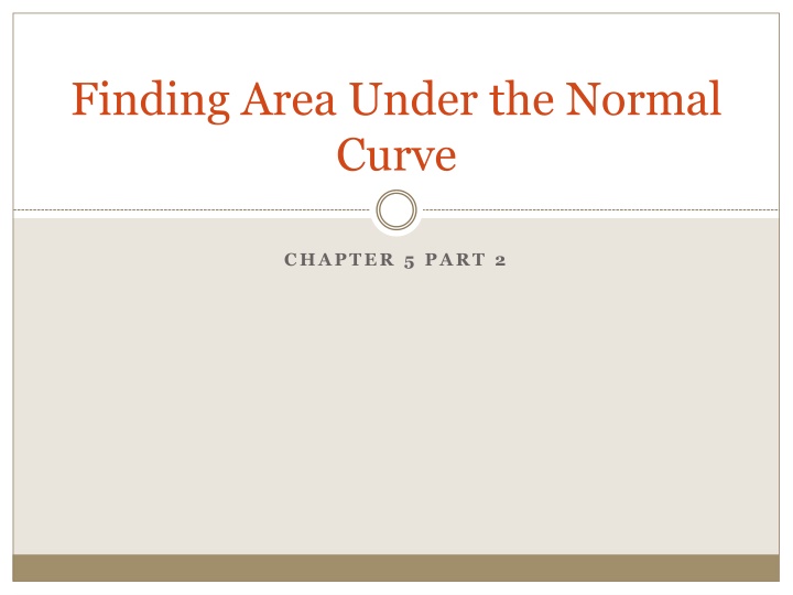 finding area under the normal curve