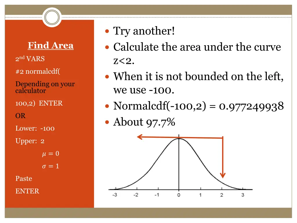 try another calculate the area under the curve 1