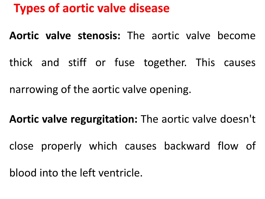 types of aortic valve disease