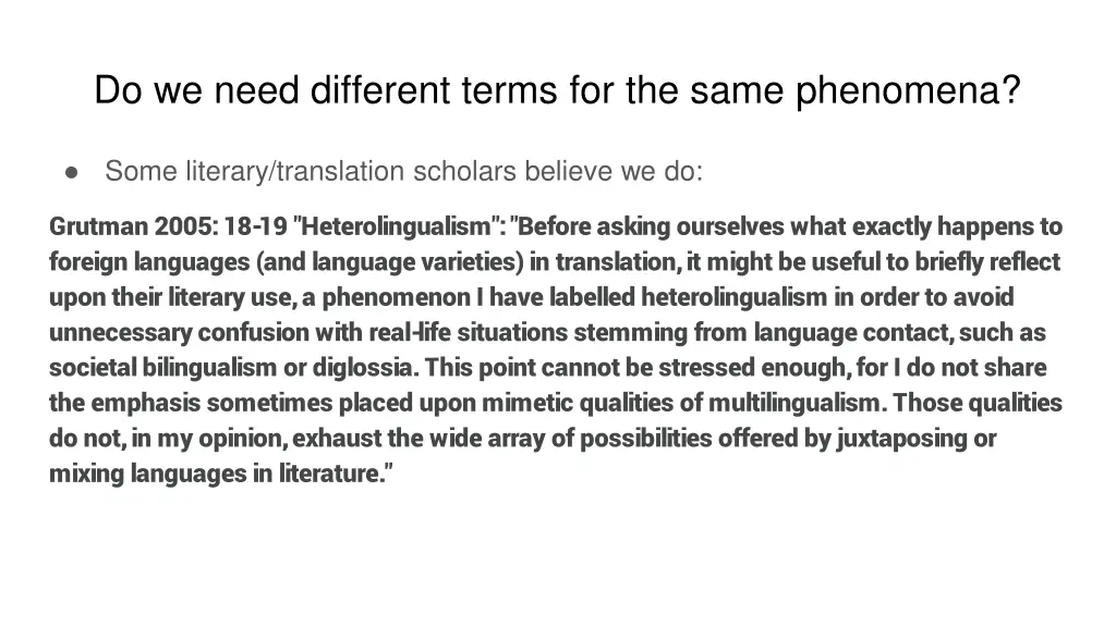 do we need different terms for the same phenomena