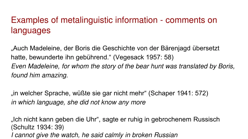 examples of metalinguistic information comments