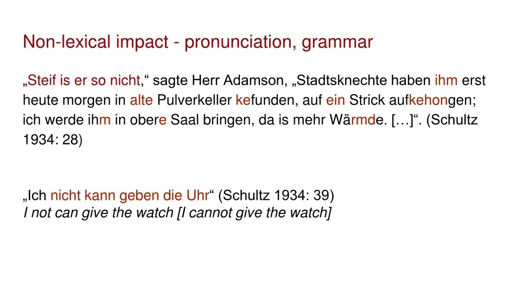 non lexical impact pronunciation grammar