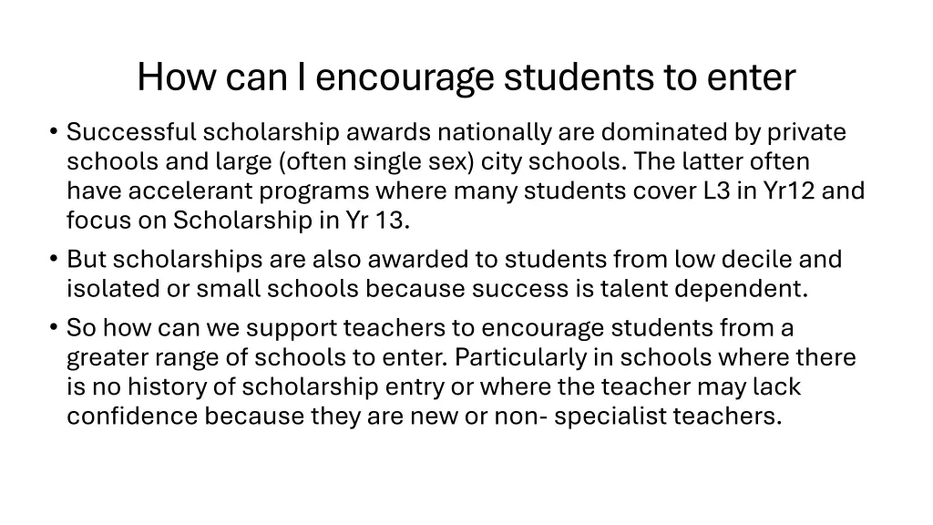 how can i encourage students to enter successful