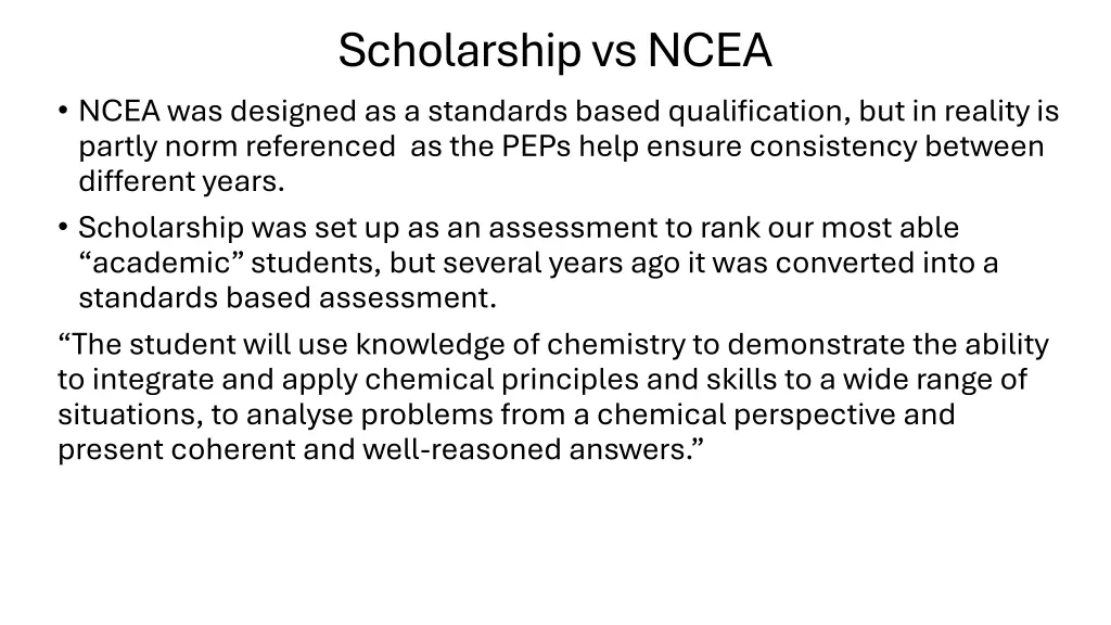scholarship vs ncea