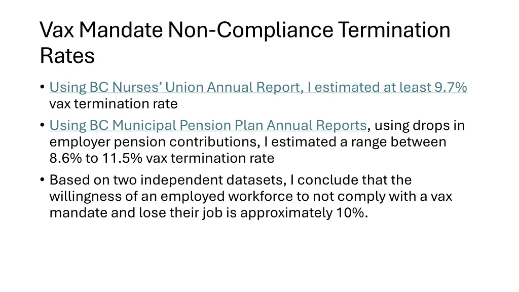 vax mandate non compliance termination rates