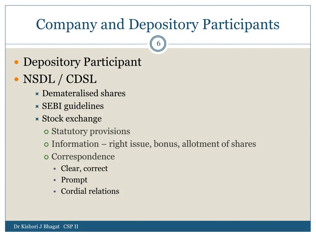 company and depository participants