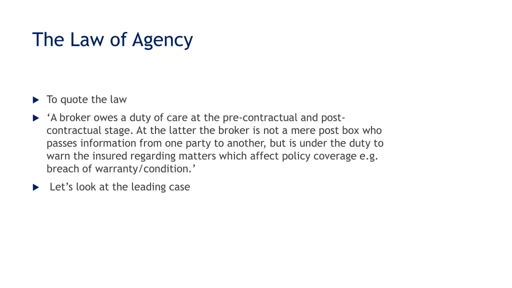 the law of agency 1