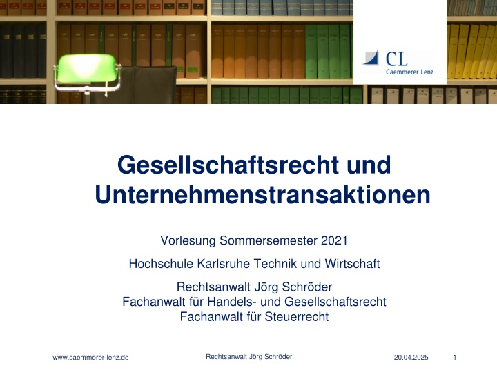 gesellschaftsrecht und unternehmenstransaktionen