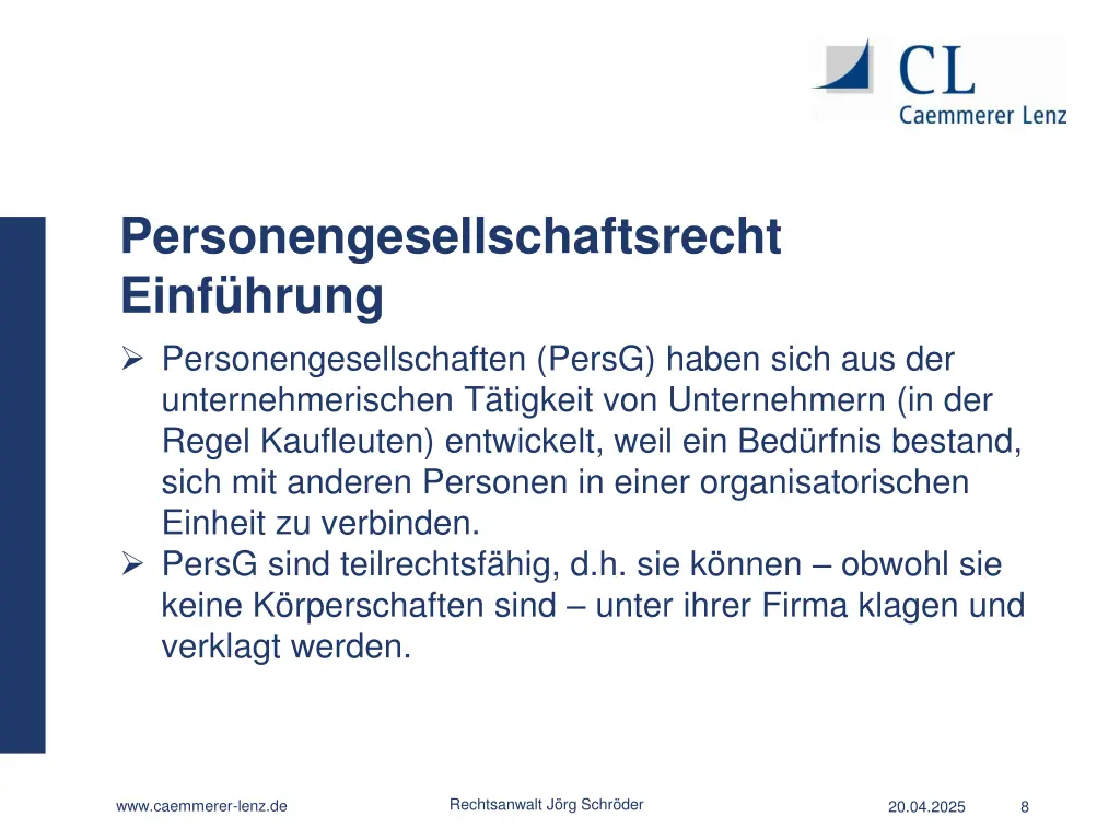personengesellschaftsrecht einf hrung 1