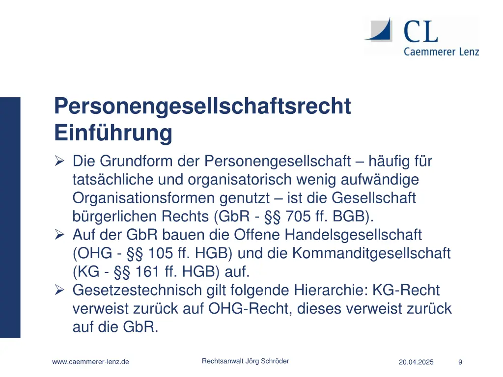 personengesellschaftsrecht einf hrung 2
