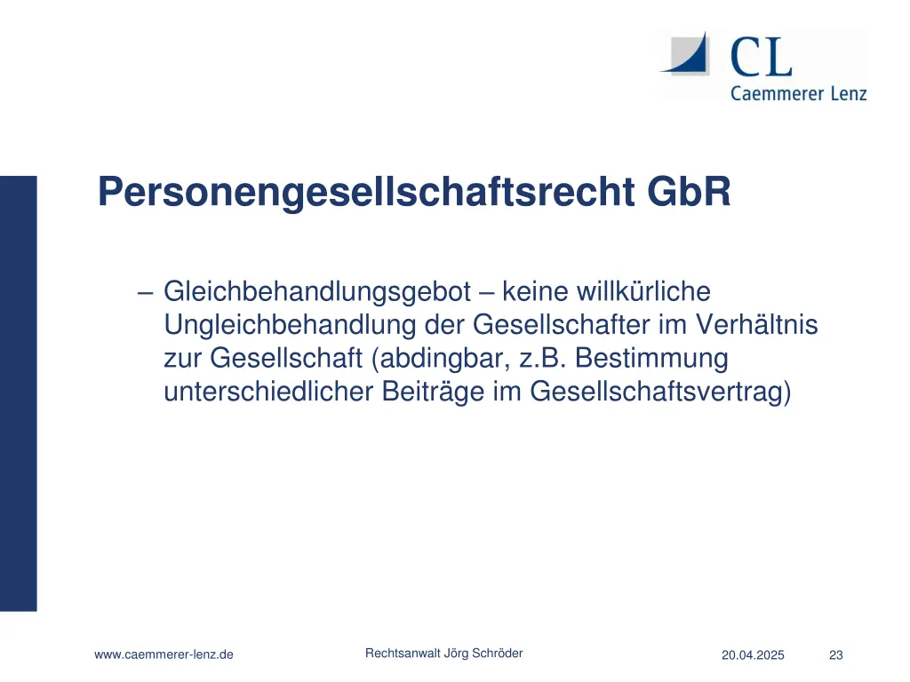 personengesellschaftsrecht gbr 10