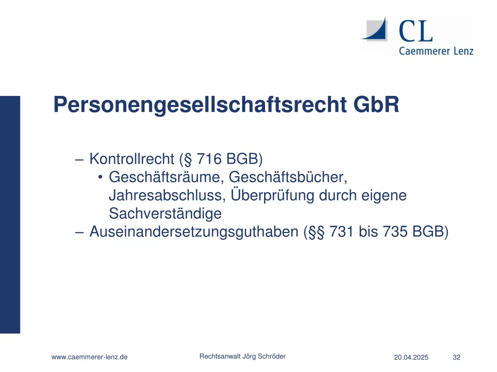 personengesellschaftsrecht gbr 17