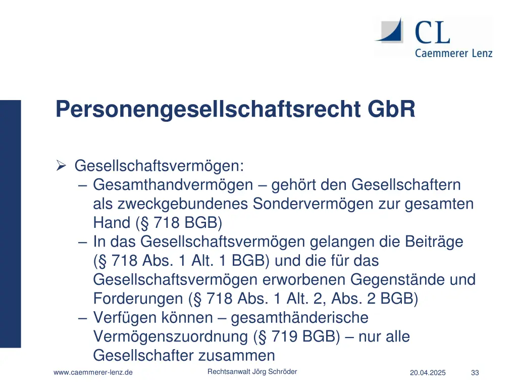 personengesellschaftsrecht gbr 18