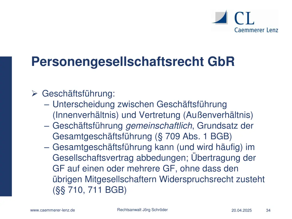 personengesellschaftsrecht gbr 19