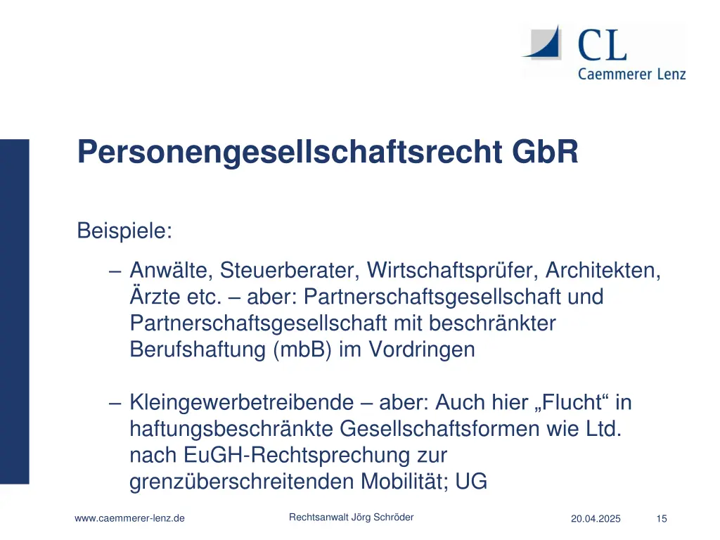 personengesellschaftsrecht gbr 2