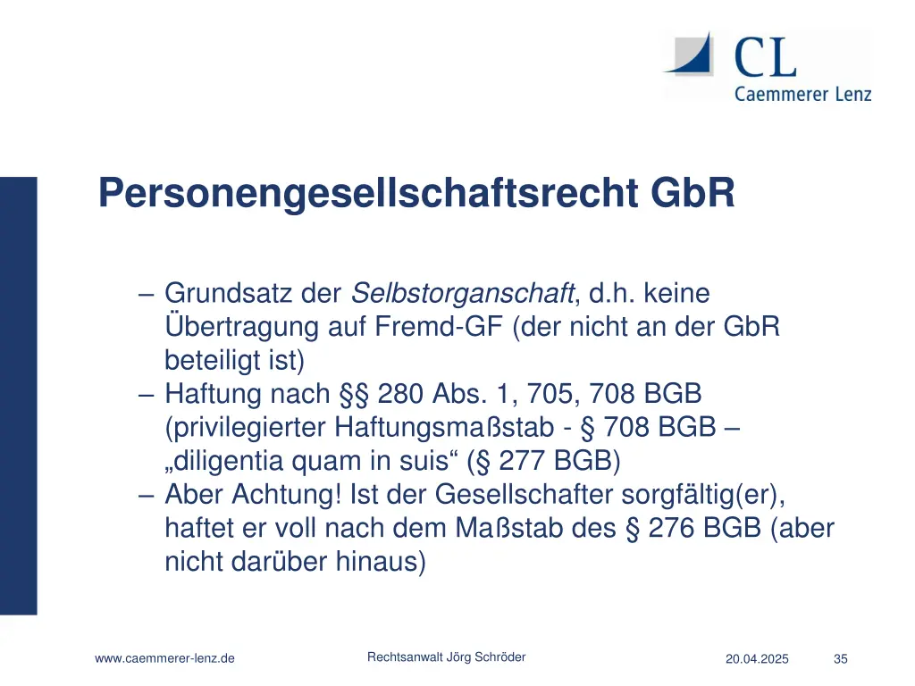 personengesellschaftsrecht gbr 20