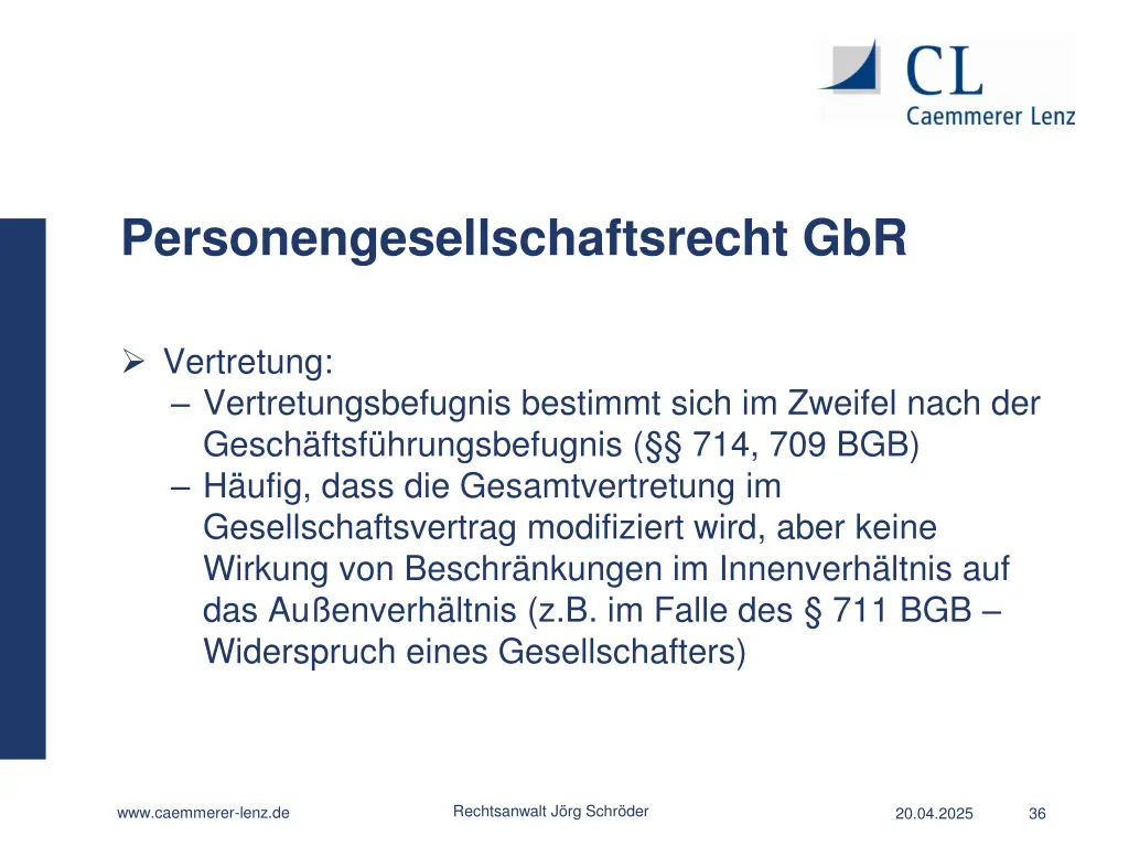 personengesellschaftsrecht gbr 21