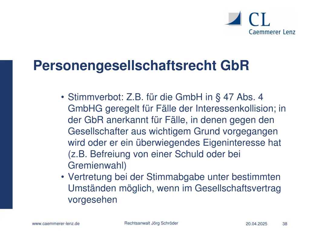 personengesellschaftsrecht gbr 23