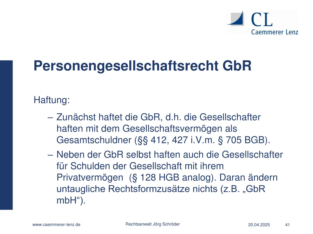 personengesellschaftsrecht gbr 26