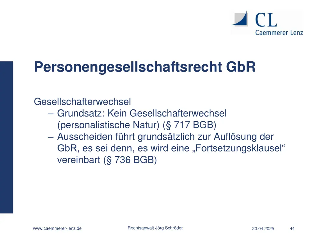 personengesellschaftsrecht gbr 29