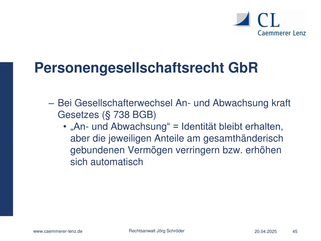 personengesellschaftsrecht gbr 30