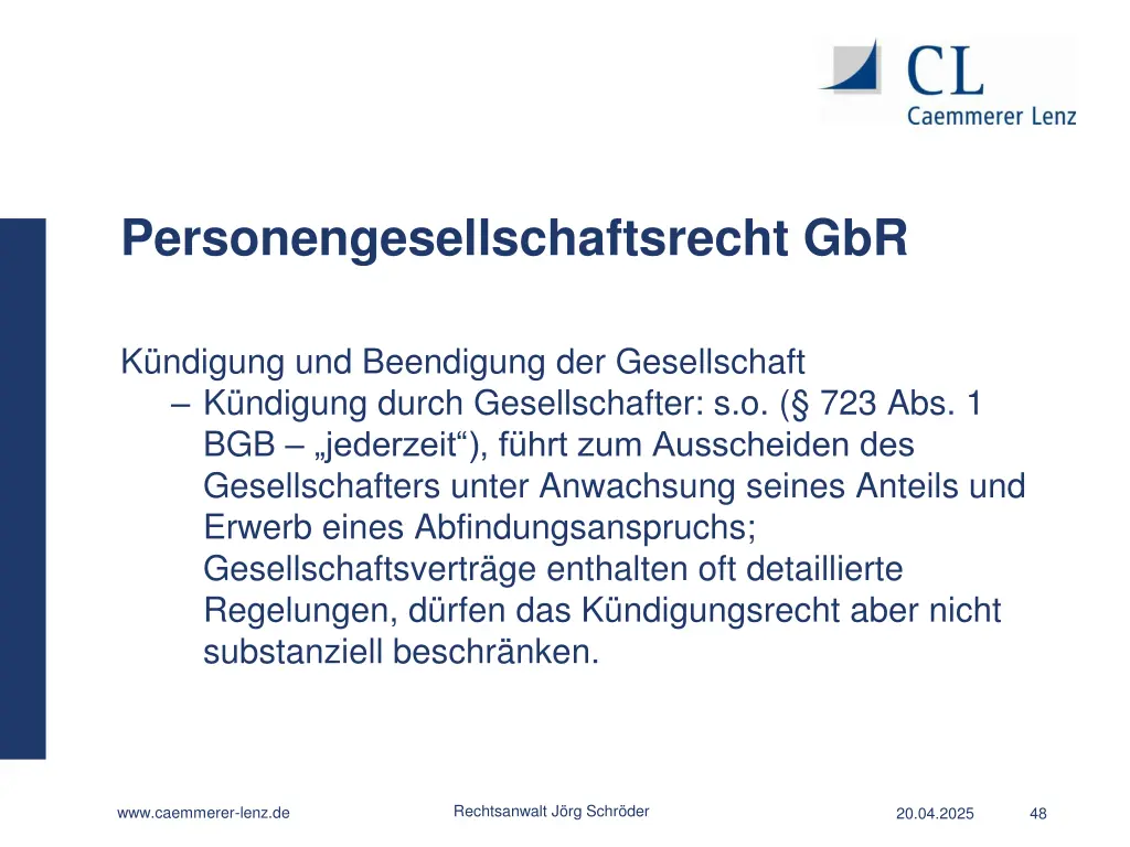 personengesellschaftsrecht gbr 33