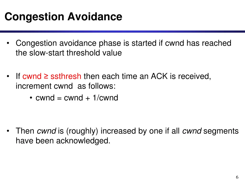 congestion avoidance