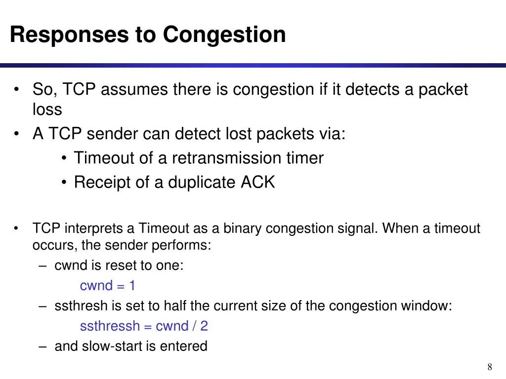 responses to congestion
