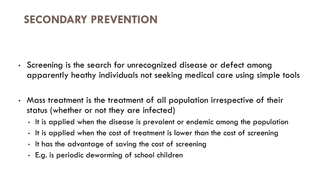 secondary prevention