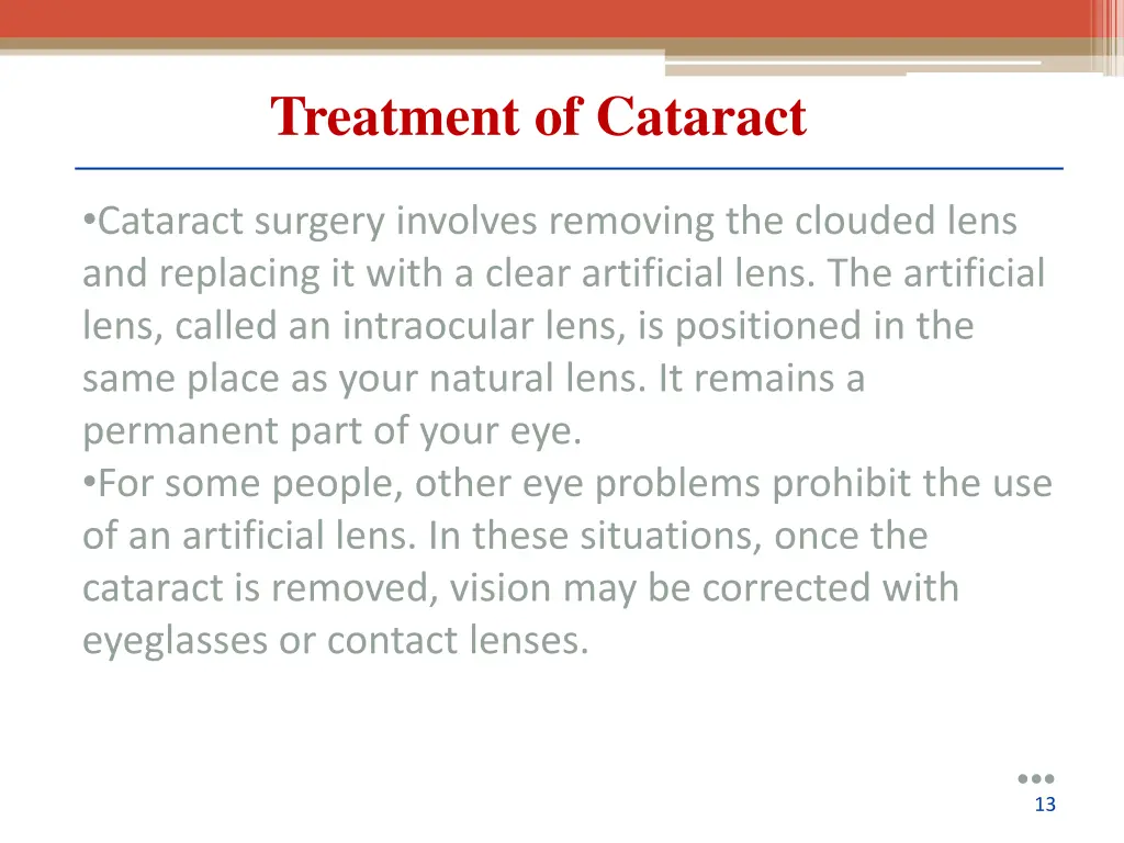 treatment of cataract