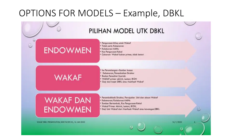 options for models example dbkl