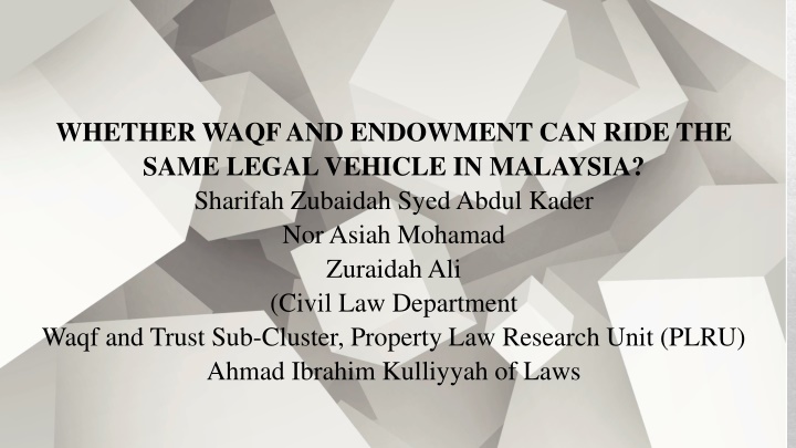 whether waqf and endowment can ride the same