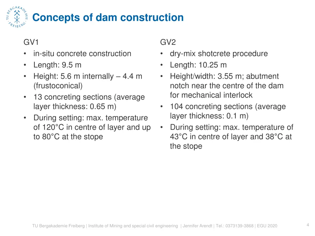 concepts of dam construction