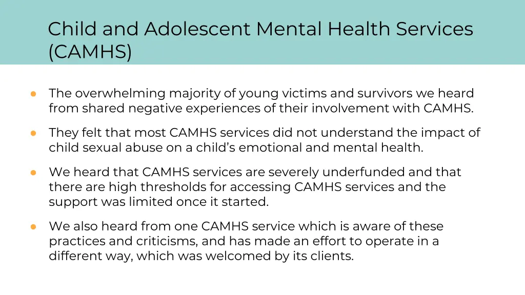 child and adolescent mental health services camhs