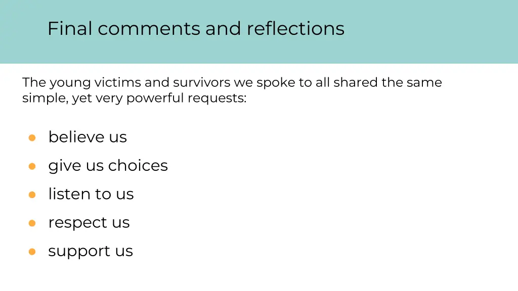 final comments and reflections