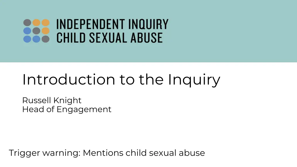 introduction to the inquiry