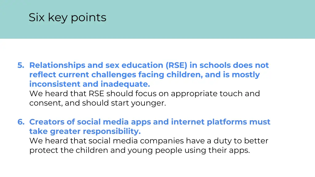 six key points 2
