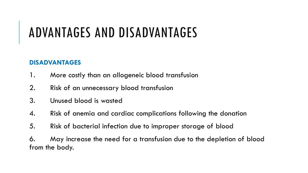 advantages and disadvantages 1